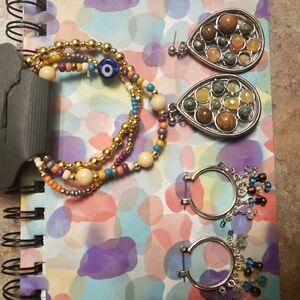 Colorful Beaded Bracelet and Earring Set